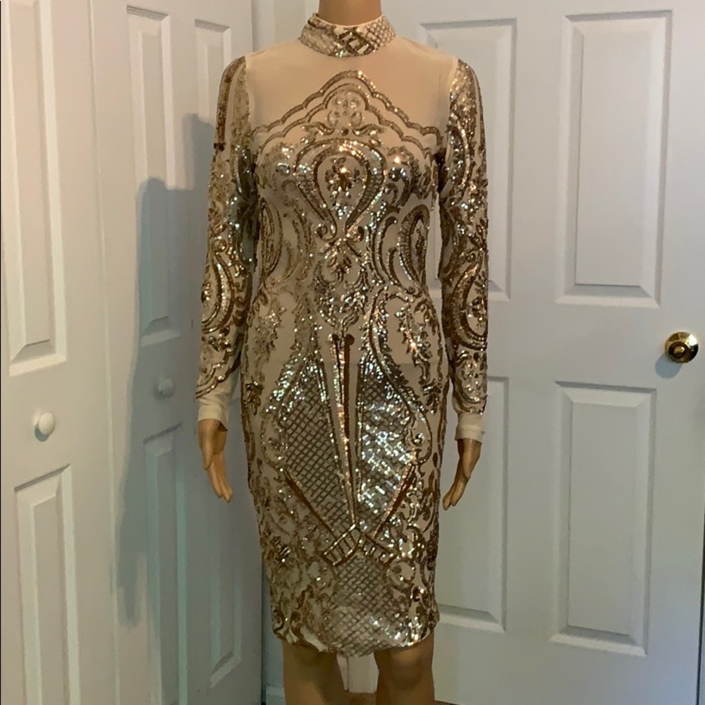 Gold Sequins Dress